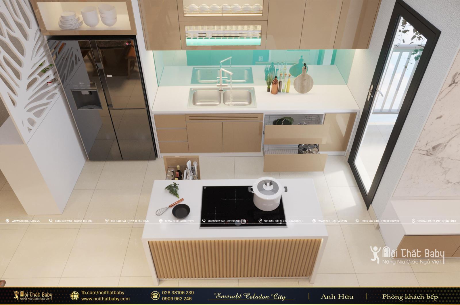 Vẻ đẹp cuốn hút từ mẫu thiết kế nội thất hiện đại căn Emerald Celadon City 104m2